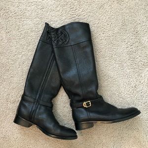 Tory Burch black leather boots 7.5